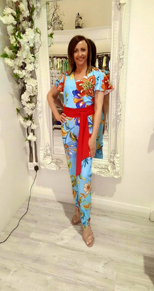Blue Flower Jumpsuit