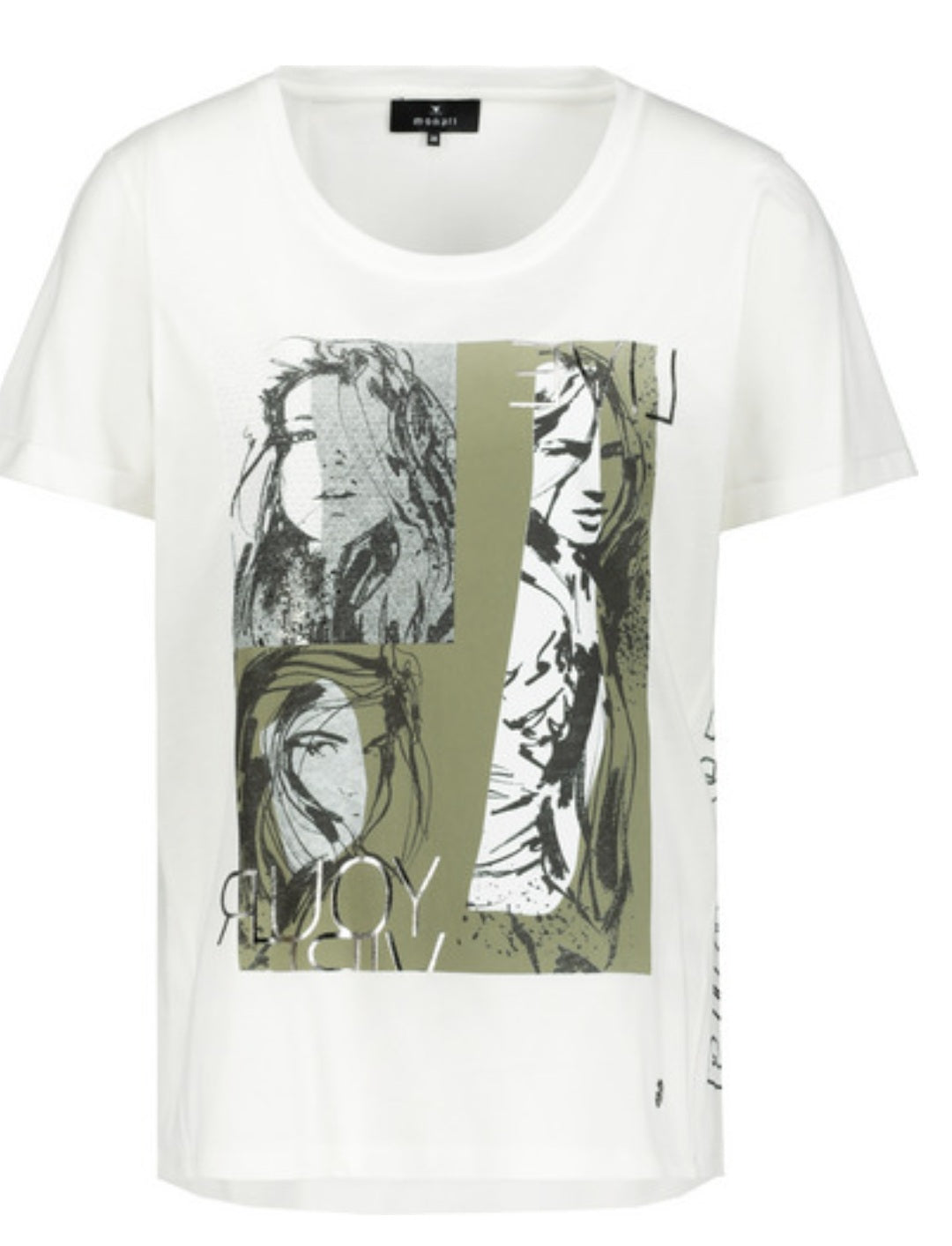 Khaki & White Rhinestone Print T-Shirt