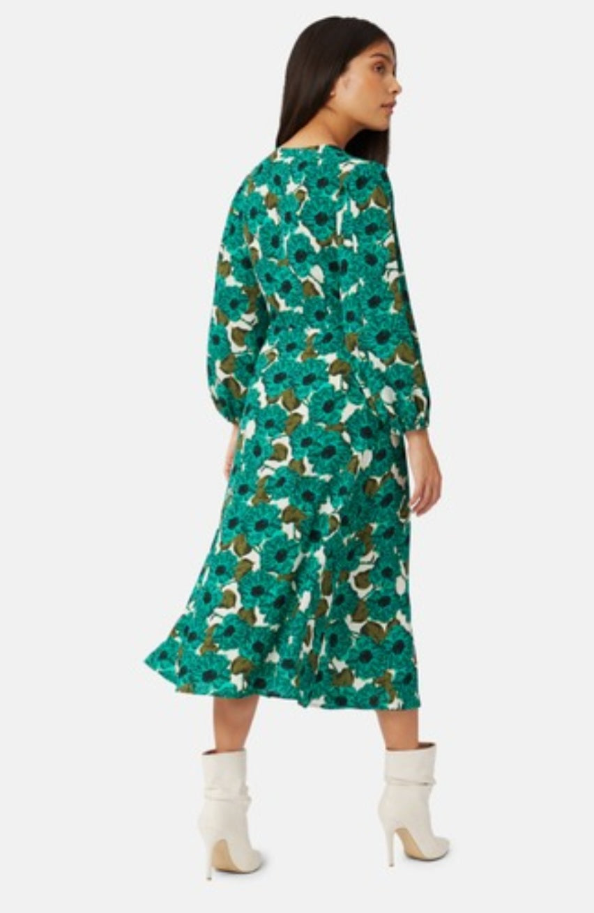 Betsy Green Printed Midi Dress