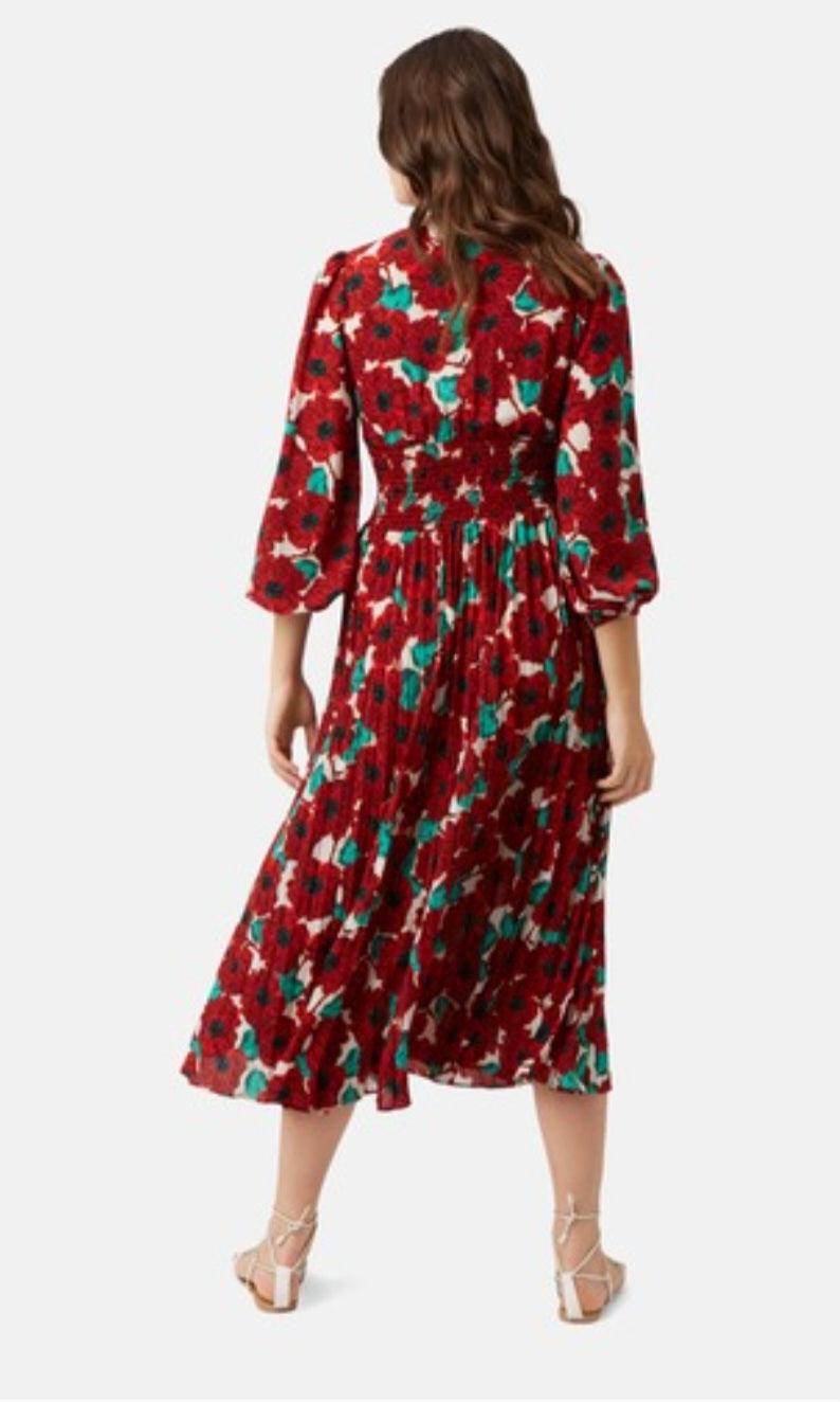 Aurora Red Printed Midi Dress