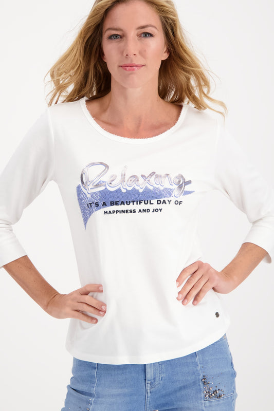 Ivory Top With 3/4 Sleeve
