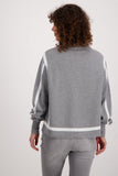Grey Knit Jumper With Stand -Up Collar