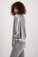 Grey Knit Jumper With Stand -Up Collar
