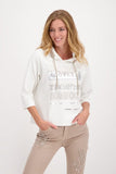 SWEATSHIRT WITH 3/4 SLEEVES AND WRITING Color beige