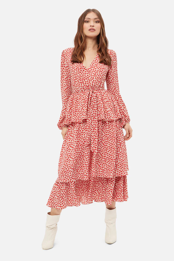 Martina Red Printed Dress