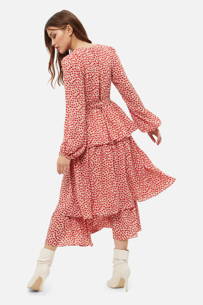 Martina Red Printed Dress