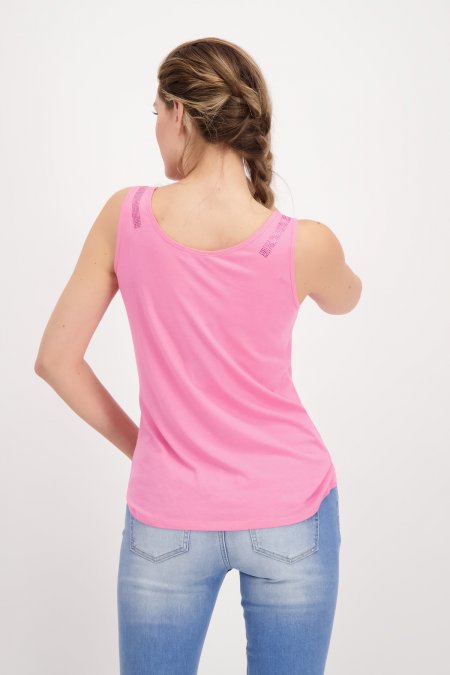 Pink Tank Top With Rhinestones