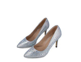 Silver Grey Pointed Toe High Heel