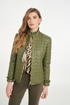 Khaki Green Quilted Short Jacket